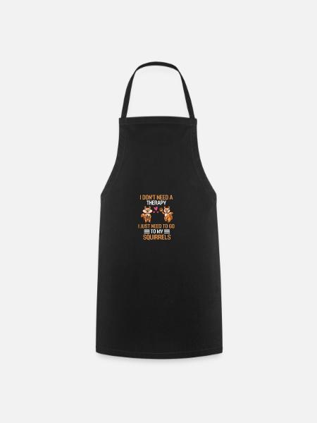 Forest Animal Rodent Gift Funny Squirrel - Cooking Apron - black