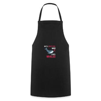 Animal Lovers Girl Sea Animal Gift Whale - Cooking Apron - black - Front - AI Model Male 185 dark (185cm)