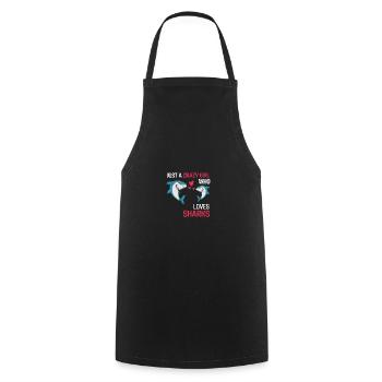 Sea Animal Predator Girl Gift Shark - Cooking Apron - black - Front - AI Model Male 185 dark (185cm)