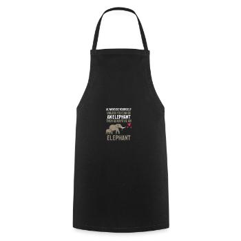 Africa Animal Lovers Gift Funny Elephant - Cooking Apron - black - Front - AI Model Male 185 dark (185cm)
