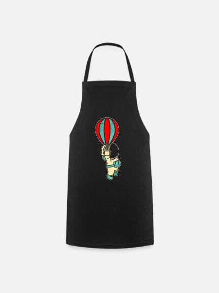 Astronaute Astronaute Montgolfière Astronaute - Tablier de cuisine - noir