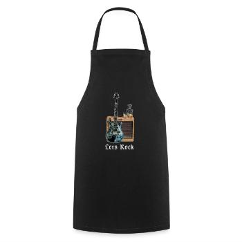 Let's Rock | Guitar, Whisky, Amplifier, Music - Cooking Apron - black - Front - AI Model Male 185 dark (185cm)