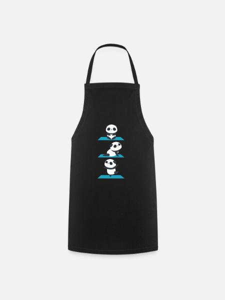 yoga panda Design pour un adepte de yoga ou panda - Tablier de cuisine - noir