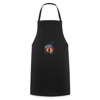 Wandering in the Universe - Surrealist Artwork - Cooking Apron - black - Front - AI Model Male 185 dark (185cm)