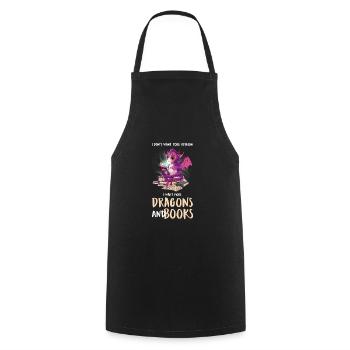 Drache Drache und Buch Drachenliebhaber Geschenk - Kochschürze - Schwarz - Vorne - AI Model Male 185 dark (185cm)