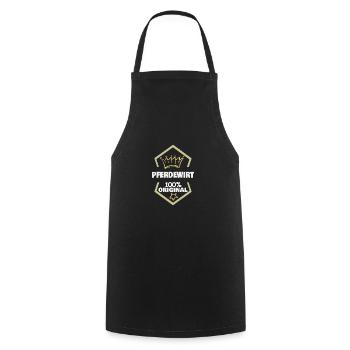 Geschenk für Pferdewirt - Kochschürze - Schwarz - Vorne - AI Model Male 185 dark (185cm)