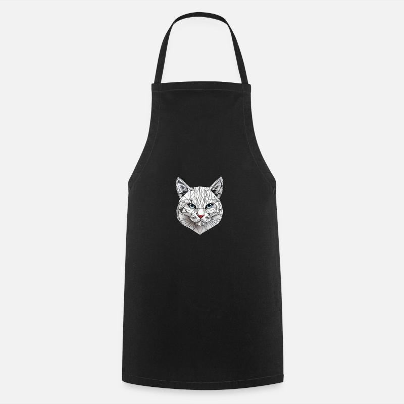 Polygon-Geometrie-Katze - Kochschürze - Schwarz