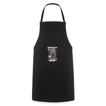 Père Noël moto Noël Noël - Tablier de cuisine - noir - Devant - AI Model Male 185 dark (185cm)