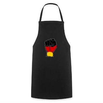 Deutschland Flagge Faust Hand Symbol - Kochschürze - Schwarz - Vorne - AI Model Male 185 dark (185cm)