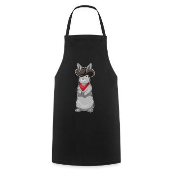 Rabbit Cowboy Cowboy Hat - Cooking Apron - black - Front - AI Model Male 185 dark (185cm)