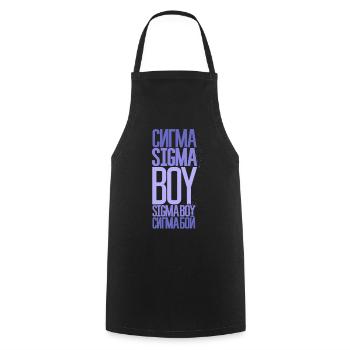 Sigma Boy - Viral song & TikTok trend inspired - Cooking Apron - black - Front - AI Model Male 185 dark (185cm)