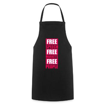 Free Speech Markets People Libertarian Freedom Logo - Cooking Apron - black - Front - AI Model Male 185 dark (185cm)