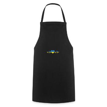 Ukraine heartbeat Stand With Ukraine - Cooking Apron - black - Front - AI Model Male 185 dark (185cm)
