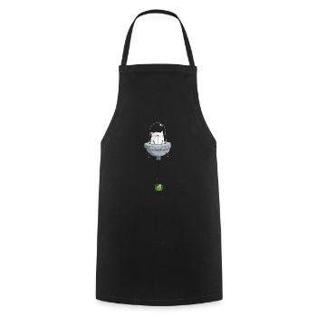 Mrou le chat, Space Cat - Tablier de cuisine - noir - Devant - AI Model Male 185 dark (185cm)