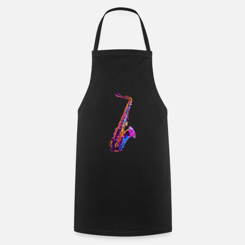 Saxophone - Tablier de cuisine - noir