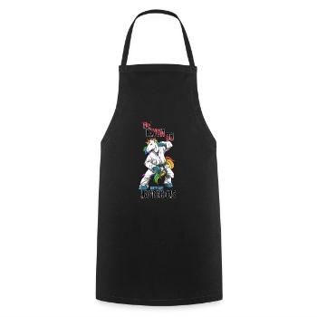 Wütendes Taekwondo-Einhorn - Lustiger - Kochschürze - Schwarz - Vorne - AI Model Male 185 dark (185cm)