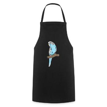 Budgerigar Parakeet Bird Pet Gift - Cooking Apron - black - Front - AI Model Male 185 dark (185cm)