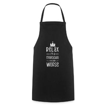 Fossoyeur Funérailles Noir Humour Vocation - Tablier de cuisine - noir - Devant - AI Model Male 185 dark (185cm)