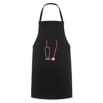 stethoscope doctor systemically important corona hero corona - Cooking Apron - black - Front - AI Model Male 185 dark (185cm)