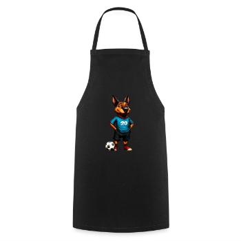 Fussball Hunde - Kochschürze - Schwarz - Vorne - AI Model Male 185 dark (185cm)