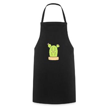 Kawaii Kaktus Kawaii Pflanze Kawaii Sticker lustig - Kochschürze - Schwarz - Vorne - AI Model Male 185 dark (185cm)