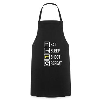 Mangez le sommeil Tirez Guns Répéter - Tablier de cuisine - noir - Devant - AI Model Male 185 dark (185cm)