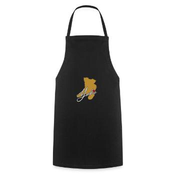 Yorkie Silhouette Yorkshire Terrier avec coeur - Tablier de cuisine - noir - Devant - AI Model Male 185 dark (185cm)