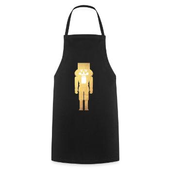 Casse-Noisette minimaliste or de Noël de luxe - Tablier de cuisine - noir - Devant - AI Model Male 185 dark (185cm)