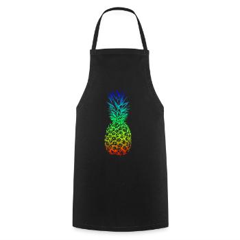 Regenbogen Ananas Hawaii Sommer Design für - Kochschürze - Schwarz - Vorne - AI Model Male 185 dark (185cm)