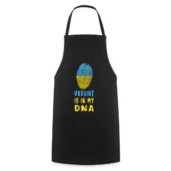 Ukraine is in my DNA / Gift Idea - Cooking Apron - black - Front - AI Model Male 185 dark (185cm)