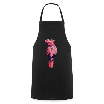 Papagei retro vintage pink - Kochschürze - Schwarz - Vorne - AI Model Male 185 dark (185cm)