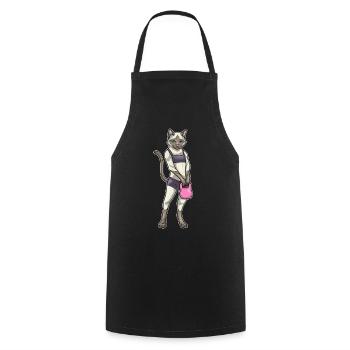 Siamkatze Bodybuilder Hantel Bodybuilding - Kochschürze - Schwarz - Vorne - AI Model Male 185 dark (185cm)