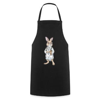 Hase Arzt Stethoskop - Kochschürze - Schwarz - Vorne - AI Model Male 185 dark (185cm)