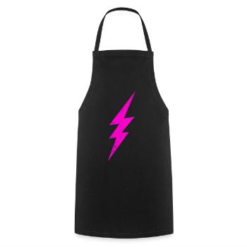 Glowing Pink Lightning - Cooking Apron - black - Front - AI Model Male 185 dark (185cm)