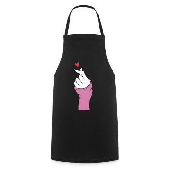 K-pop K Drame Signe d'Amour - Tablier de cuisine - noir - Devant - AI Model Male 185 dark (185cm)