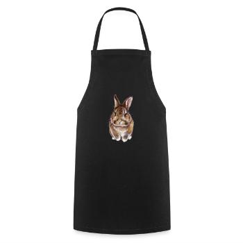 süßer Hase Aqurell - Kochschürze - Schwarz - Vorne - AI Model Male 185 dark (185cm)