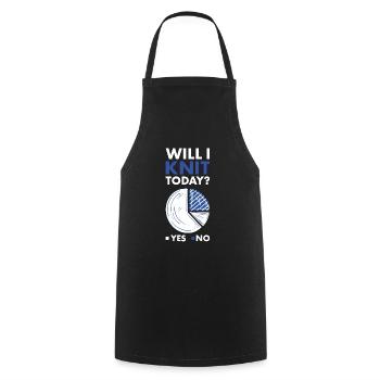 Tricoteuse Vais-je tricoter aujourd’hui - Tablier de cuisine - noir - Devant - AI Model Male 185 dark (185cm)