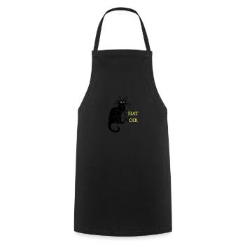 chat noir 'n (text, 2c) - Kochschürze - Schwarz - Vorne - AI Model Male 185 dark (185cm)