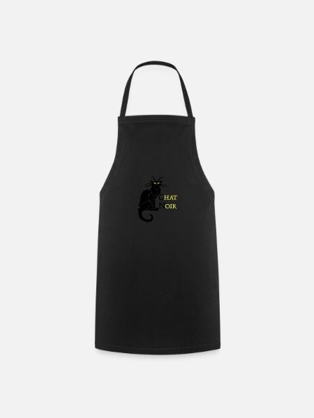 chat noir 'n (text, 2c) - Tablier de cuisine - noir