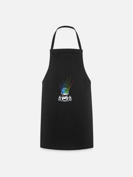 Space Light Astronaut - Regenbogen Strahlen - Kochschürze - Schwarz