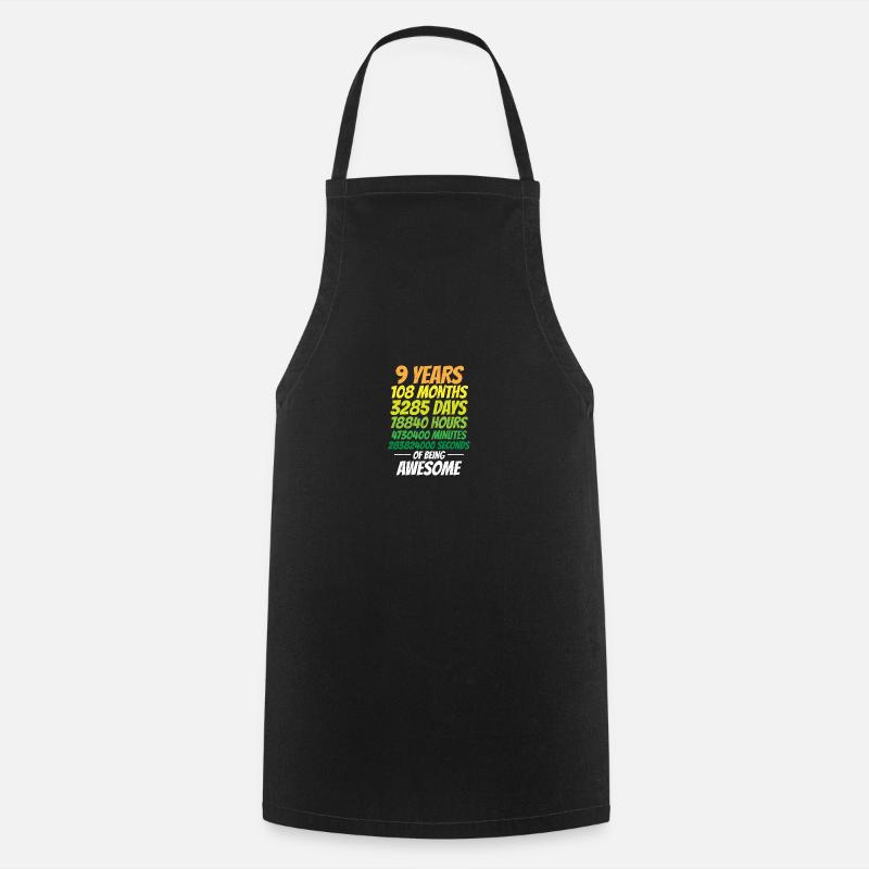 9th birthday! - Cooking Apron - black