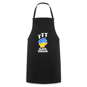 Slava ukraini - Cooking Apron - black - Front - AI Model Male 185 dark (185cm)