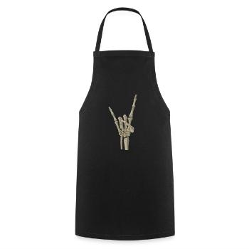Metal Hand Skeleton - Skeletal Hand - Cooking Apron - black - Front - AI Model Male 185 dark (185cm)