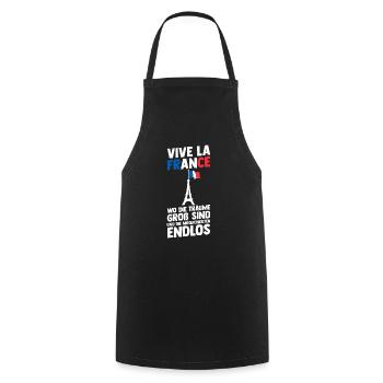 French French France - Cooking Apron - black - Front - AI Model Male 185 dark (185cm)