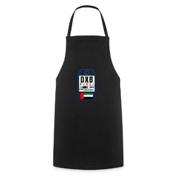 Carte d’embarquement Dubaï - Airport Ticket DXB - Tablier de cuisine - noir - Devant - AI Model Male 185 dark (185cm)
