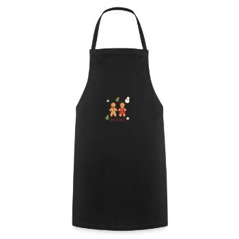 Joyeux Noël - Mange-moi - Pain d’épices - Tablier de cuisine - noir - Devant - AI Model Male 185 dark (185cm)