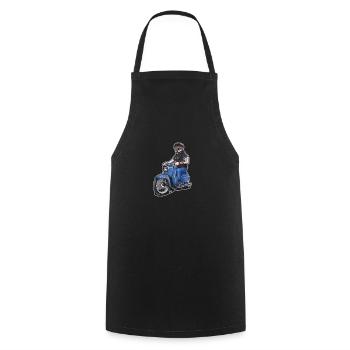Zweitackt forever - Kochschürze - Schwarz - Vorne - AI Model Male 185 dark (185cm)