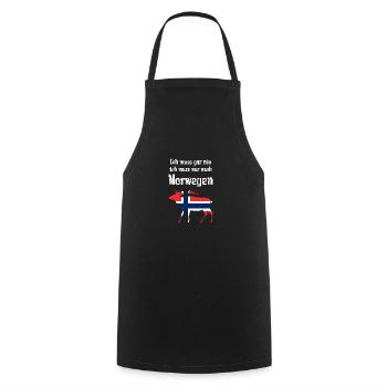 Ich muss gar nix ich muss nur nach Norwegen - Kochschürze - Schwarz - Vorne - AI Model Male 185 dark (185cm)