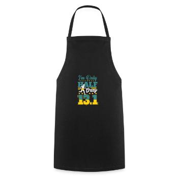Motif marathon pour coureurs et joggeurs - Tablier de cuisine - noir - Devant - AI Model Male 185 dark (185cm)