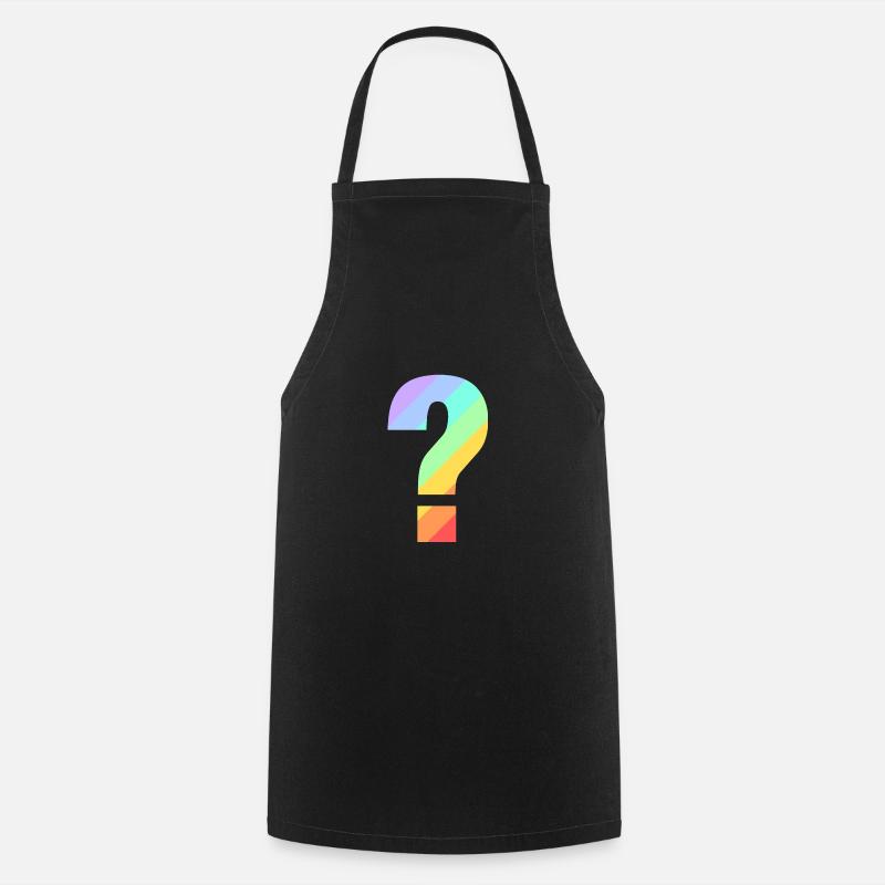 Rainbow question mark - Cooking Apron - black